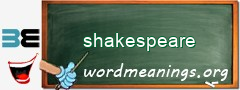 WordMeaning blackboard for shakespeare